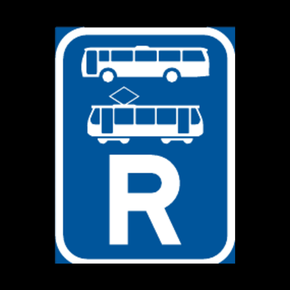 R342 – Reserved for Buses and Trams Sign