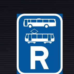 R342 Reserved for Buses and Trams Sign
