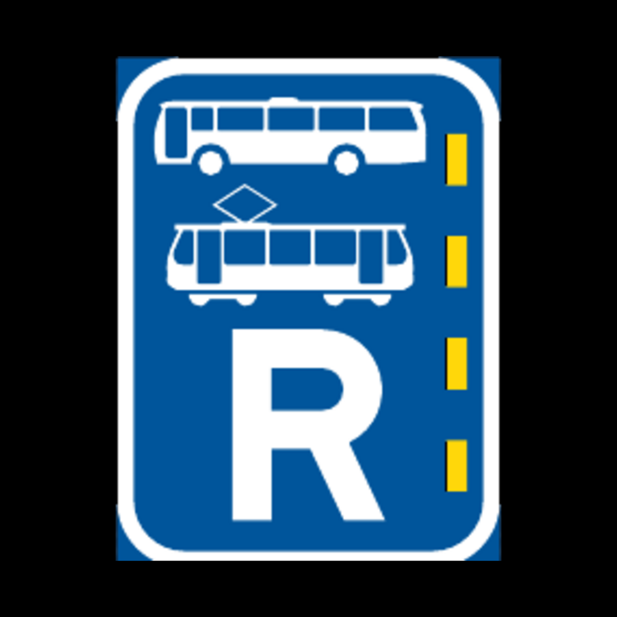 R343 – Reserved Lane for Buses and Trams Sign