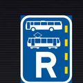 R343 Reserved Lane for Buses and Trams Sign