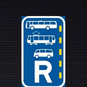 R346 Reserved Lane for Buses, Trams and Mini-Buses Sign