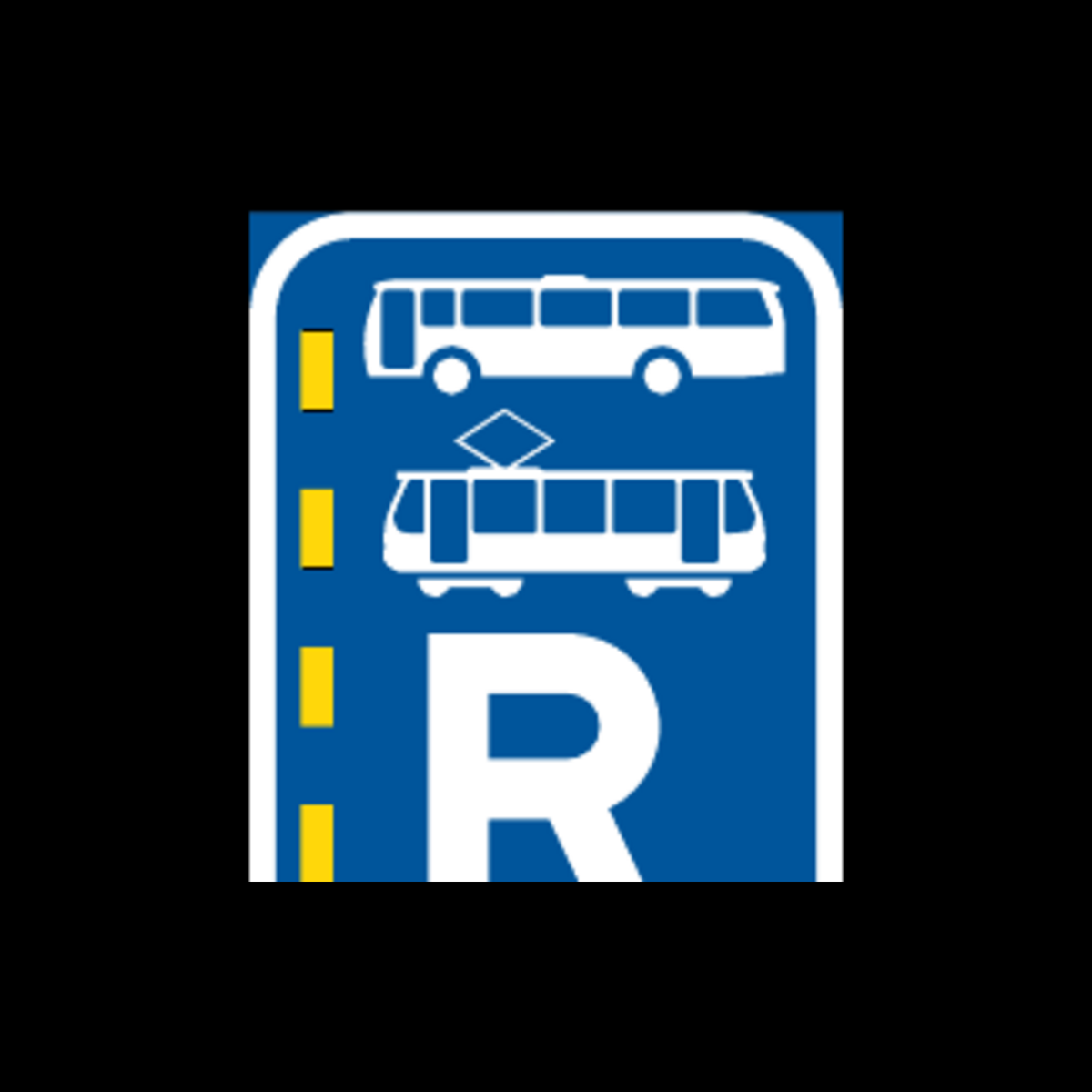 R350 – Start of Reserved Lane for Buses and Trams Sign