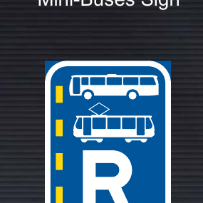 R350 Start of Reserved Lane for Buses and Trams Sign