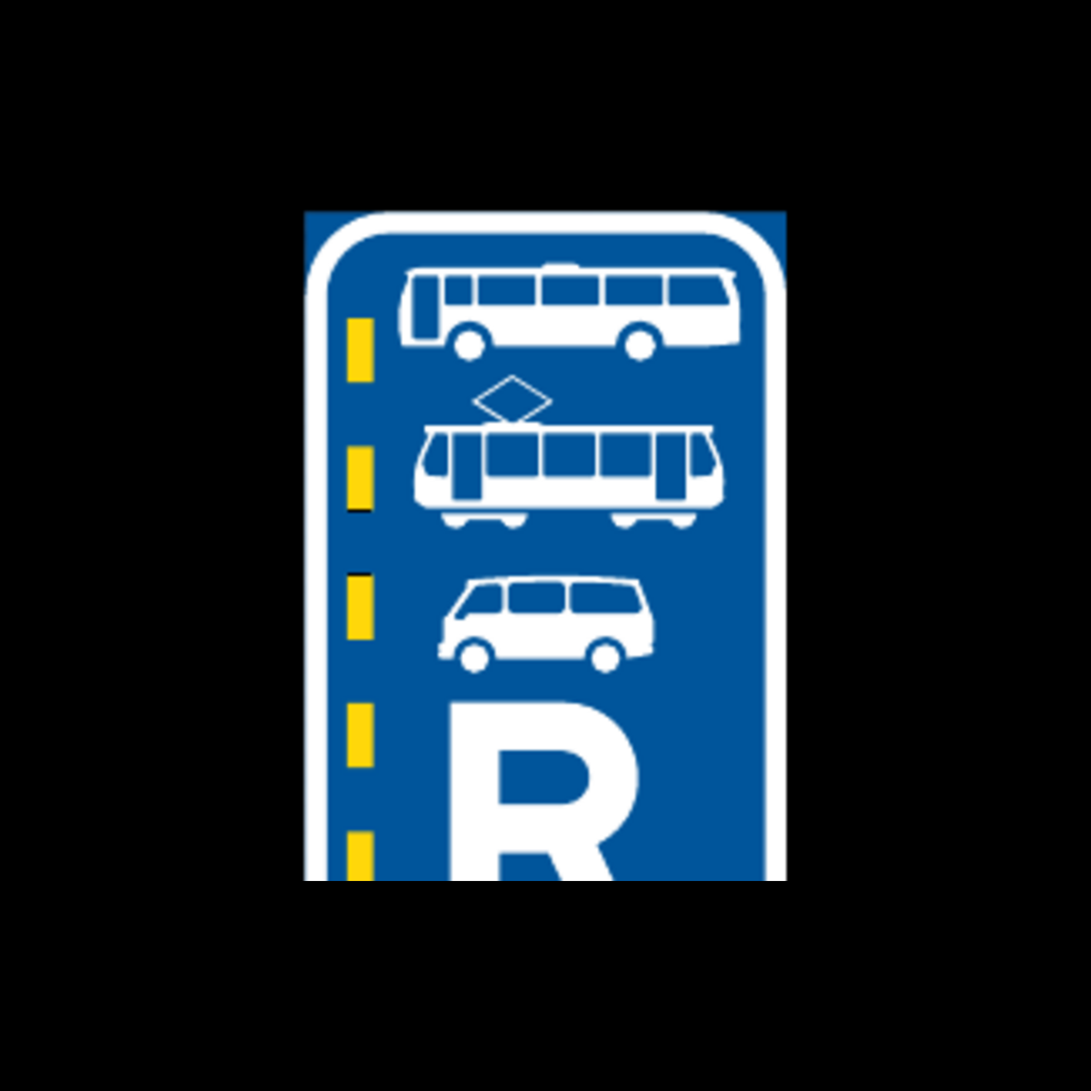 R351 – Reserved Lane for Buses, Trams and Mini-Buses Sign