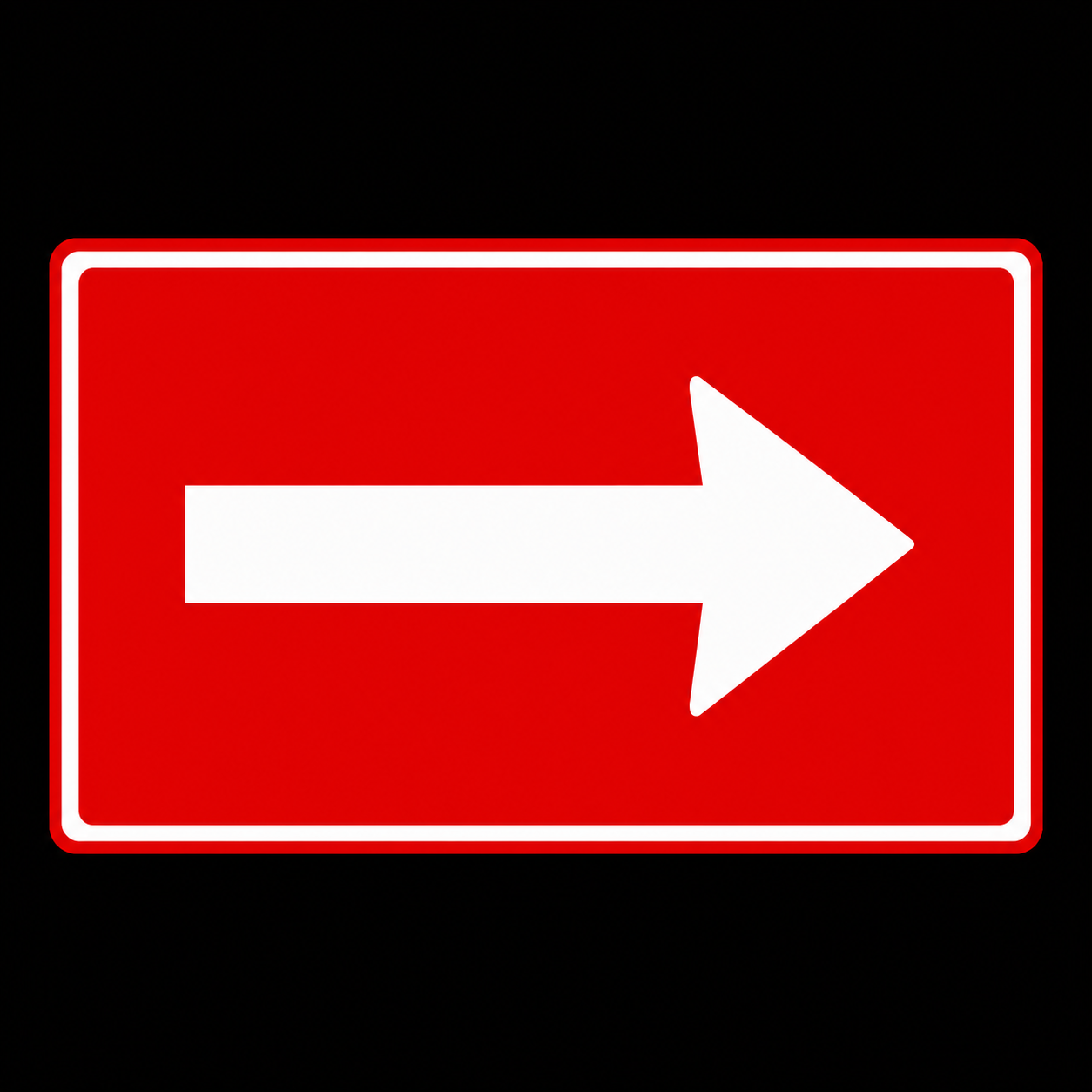 R4.2 One-Way Roadway Right red sign on black background