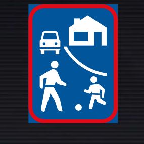 R403 Living Street Starts Sign