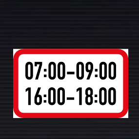 R502 Two Periods Time Limit Sign