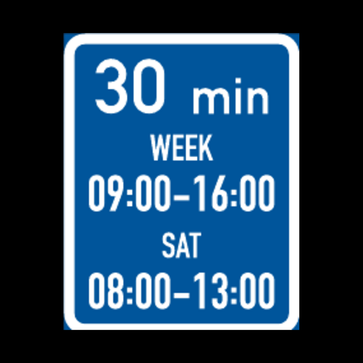 R505 – Maximum Stay During Two Periods or Days Time Limit Sign