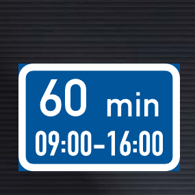 R506 Maximum Stay During One Period Time Limit Sign