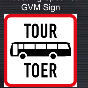 R574 Applies to Tour Buses Sign
