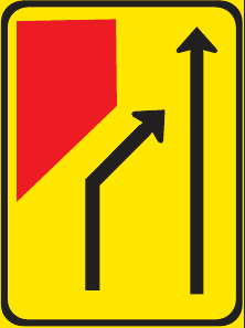 TGS101 Lane Merge Right Guidance Sign – Temporary