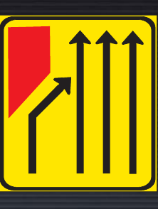TGS105 Added Lanes Right Guidance Sign – Temporary