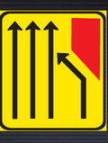 TGS106 Added Lanes Left Guidance Sign – Temporary