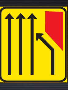 TGS106 Added Lanes Left Guidance Sign – Temporary