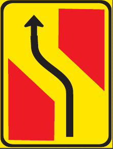 TGS110 Median Deviation Left Guidance Sign – Temporary