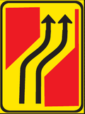 TGS121 Traffic Lane Configuration Guidance Sign – Temporary