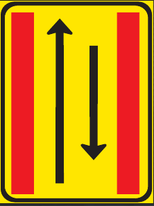 TGS135 Temporary Traffic Lane Configuration Guidance Sign