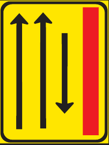 TGS138 Temporary Traffic Lane Configuration Guidance Sign