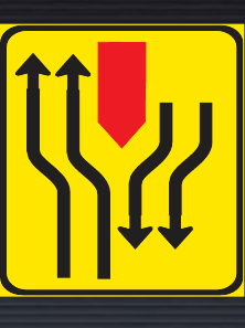 TGS145 Traffic Lane Configuration Guidance Sign – Temporary