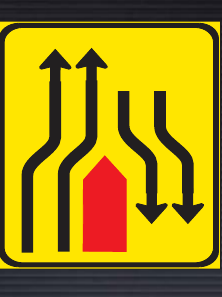 TGS146 Traffic Lane Configuration Guidance Sign – Temporary
