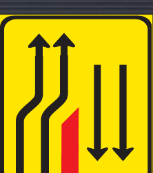 TGS148 Traffic Lane Configuration Guidance Sign – Temporary