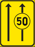 TGS301 Traffic Lane Regulatory Guidance Sign – Temporary