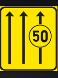 TGS303 Traffic Lane Regulatory Guidance Sign – Temporary