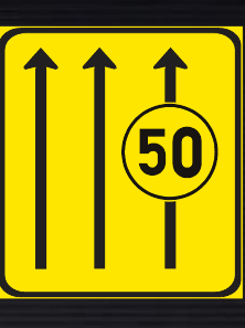 TGS303 Traffic Lane Regulatory Guidance Sign – Temporary