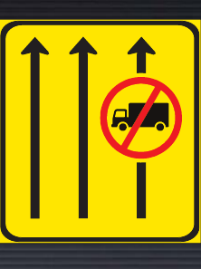 TGS304 Traffic Lane Regulatory Guidance Sign – Temporary