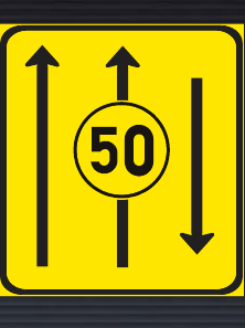 TGS305 Traffic Lane Regulatory Guidance Sign – Temporary