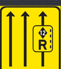 TGS309 Traffic Lane Regulatory Guidance Sign – Temporary