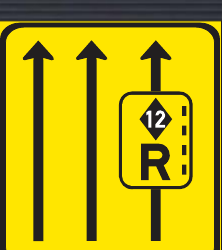 TGS309 Traffic Lane Regulatory Guidance Sign – Temporary