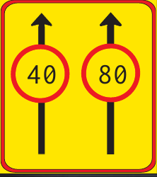 TGS310 Traffic Lane Regulatory Guidance Sign – Temporary