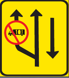 TGS312 Traffic Lane Regulatory Guidance Sign – Temporary