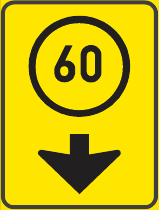 TGS603 Speed Restriction Guidance Sign – Temporary