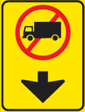 TGS604 Heavy Vehicle Restriction Guidance Sign – Temporary