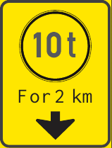 TGS605 Mass Restriction Guidance Sign – For 2 km – Temporary