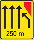 TGS6106-D Lane Arrangement Guidance Sign – 250 m – Temporary