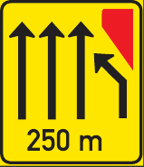 TGS6106-D Lane Arrangement Guidance Sign – 250 m – Temporary