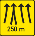 TGS6406-D Lane Transition Guidance Sign – 250 m – Temporary