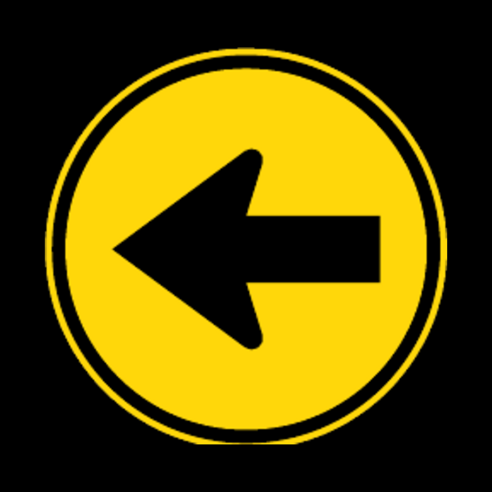 TR105 – Proceed to the Left Only Sign – Temporary
