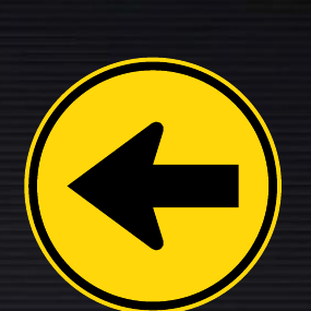 TR105 Temporary Proceed to the Left Only Sign