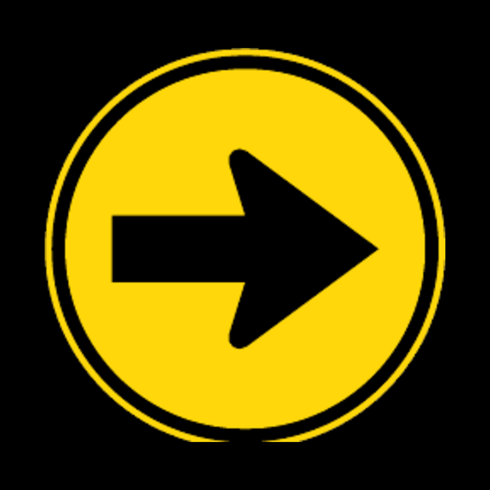 TR106 – Proceed to the Right Only Sign – Temporary