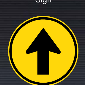 TR107 Temporary Proceed Straight Only Sign
