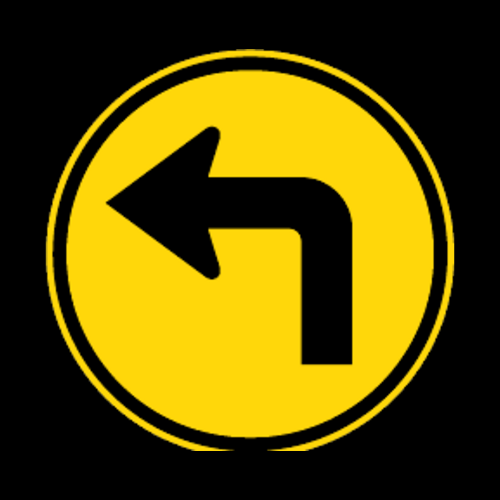 TR108 – Turn Left Ahead Sign – Temporary
