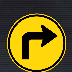 TR109 Temporary Turn Right Ahead Sign