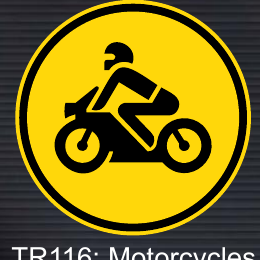 TR116 Temporary Motorcycles Only Sign