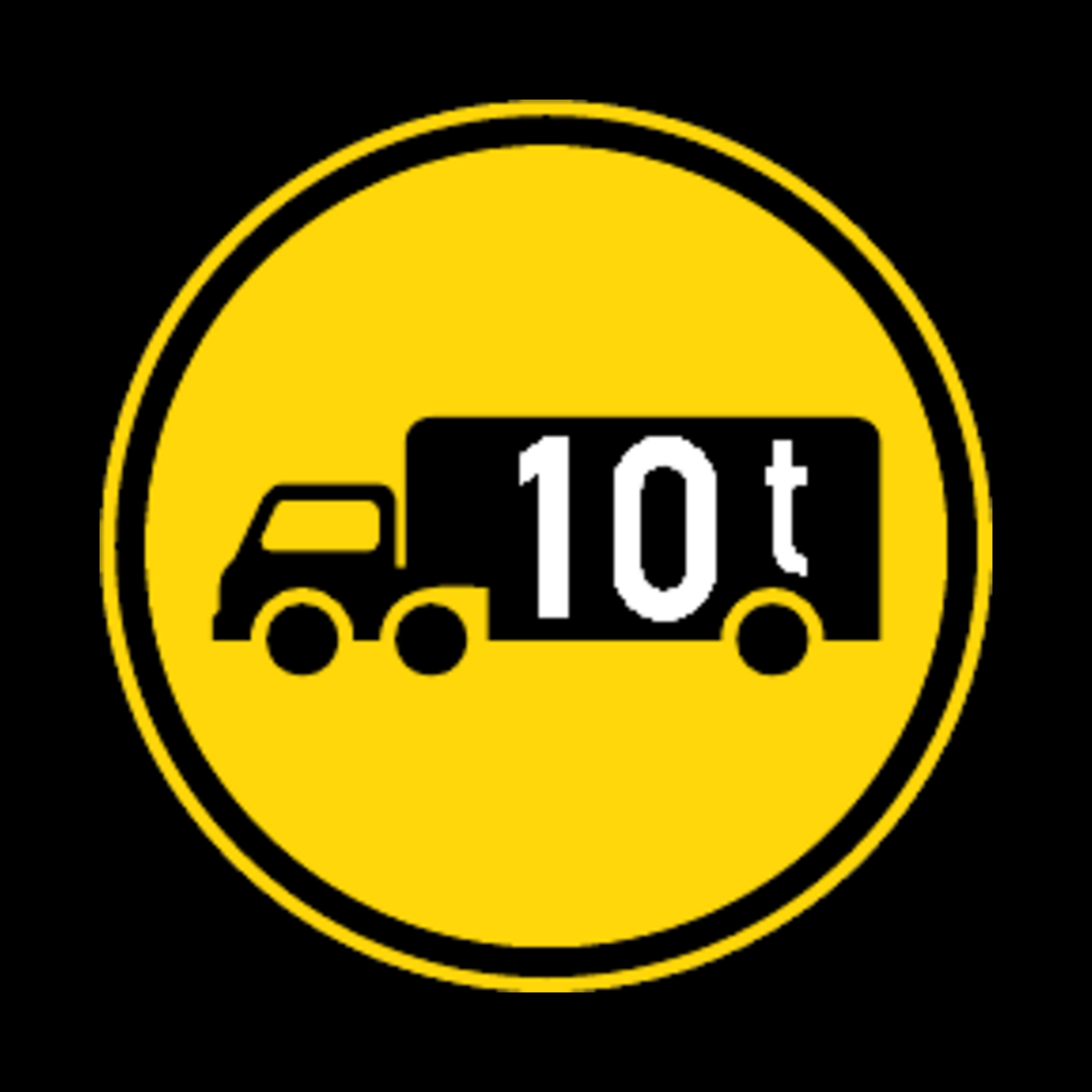 TR124 – Goods Vehicle Exceeding 10 Tonnes GVM Only Sign – Temporary