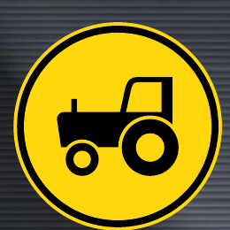 TR130 Temporary Agricultural Vehicles Only Sign