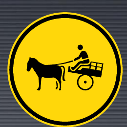 TR131 Temporary Animal-Drawn Vehicles Only Sign